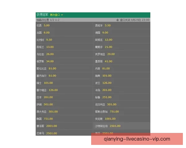 世界杯竞猜赔率解析与热门赛果预测全方位指南